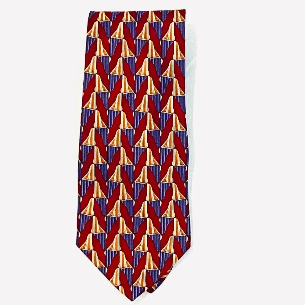 Valentino Cravatte Men's 100% silk tie red blue gold white luxury designer